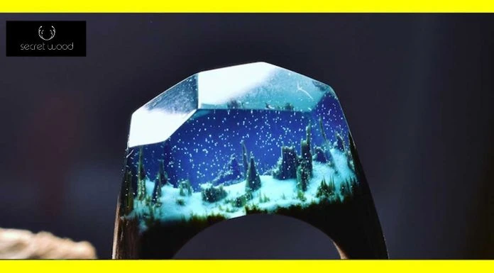 Anillos de resina epoxy que guardan en su interior increíbles paisajes
