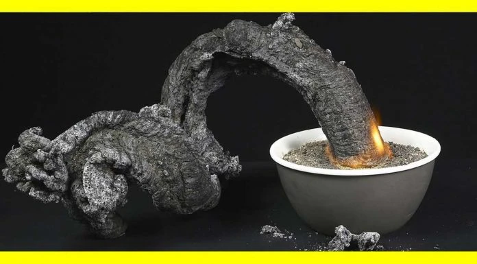 Como hacer una serpiente de fuego con azúcar y bicarbonato de sodio